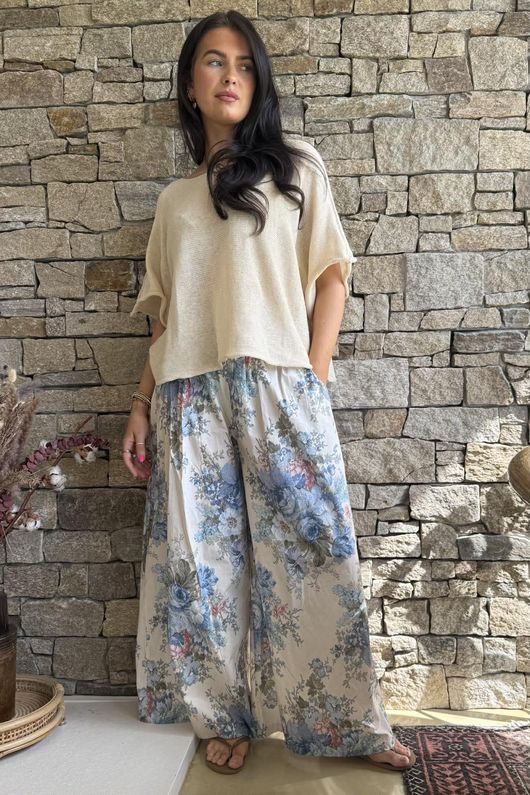 Country Garden Chintz Palazzo Denim